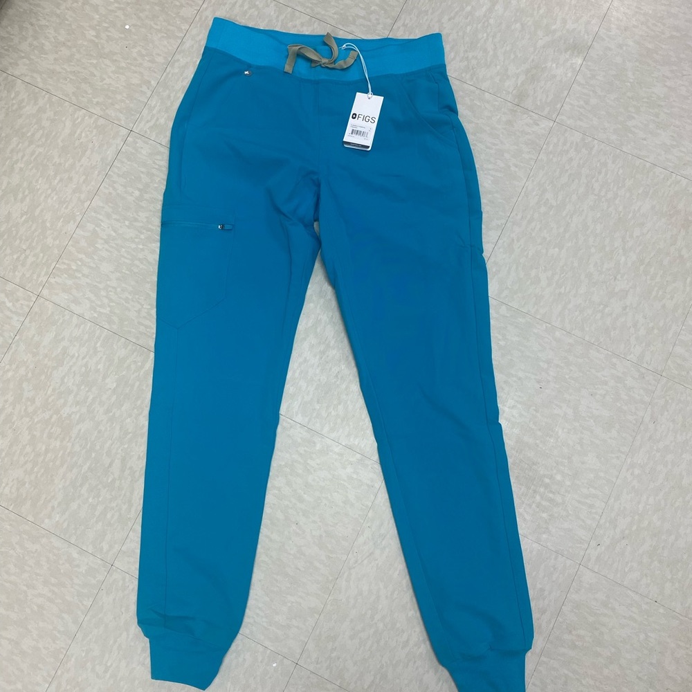 FIGS Zamora joggers teal small tall